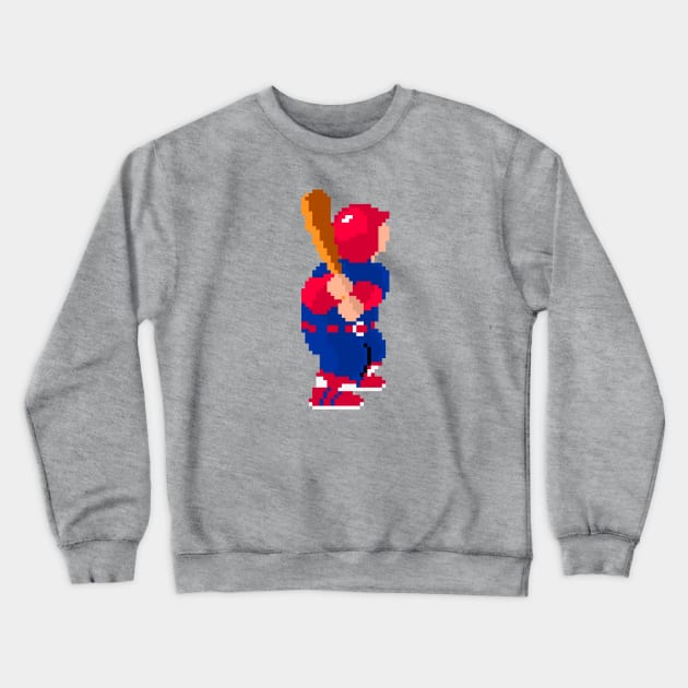 RBI Baseball Batter 16-Bit - Atlanta Crewneck Sweatshirt by The Pixel League